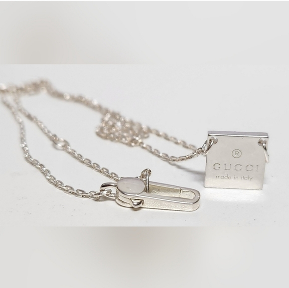 NEW Gucci Logo Square Pendant Necklace With Box And Dust Bag.Full Inclusion - Picture 7 of 17